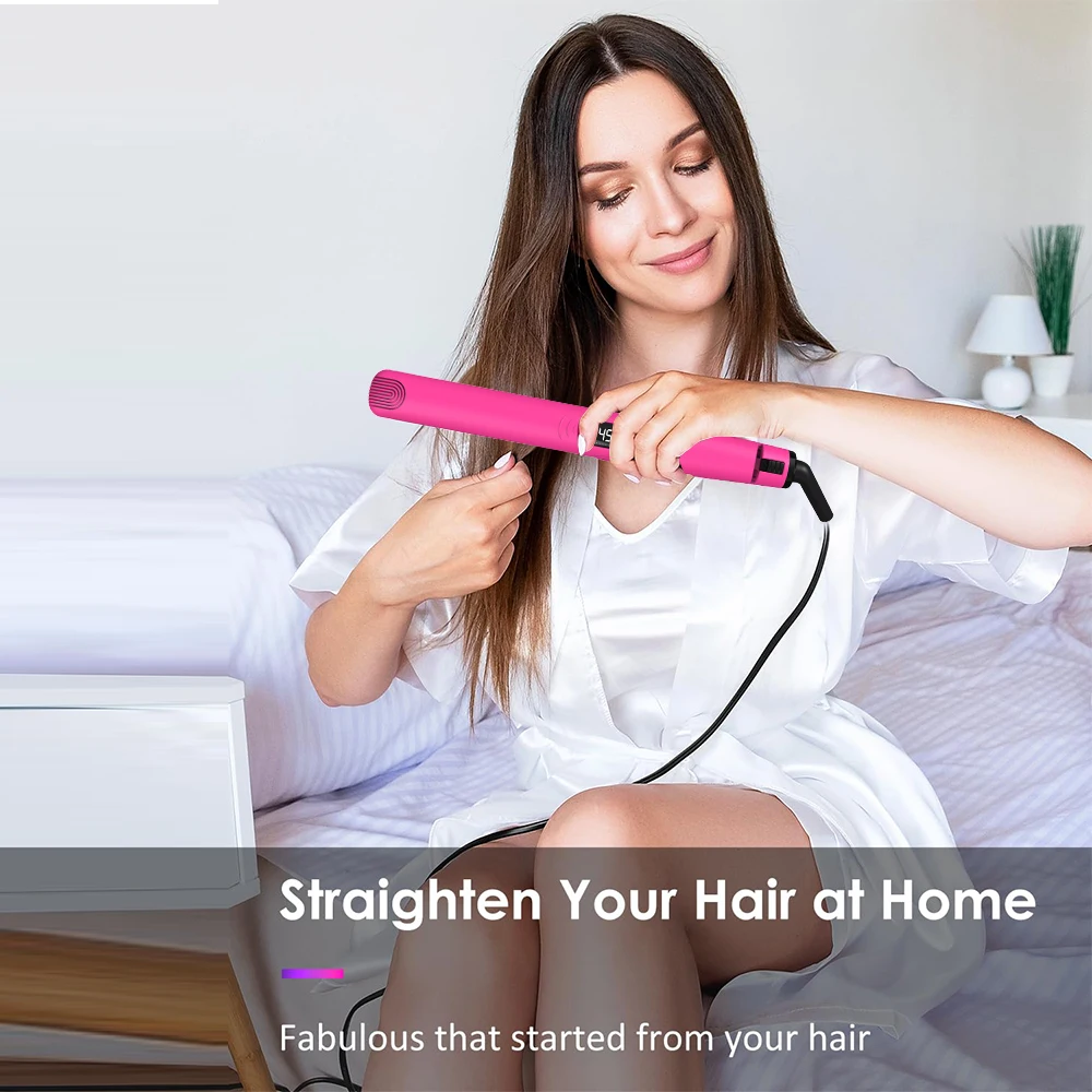 LISAPRO Original Ceramic Hair Straightening Flat Iron  1" Plates |Black  Professional Salon Model Hair Straightener & Curler 3