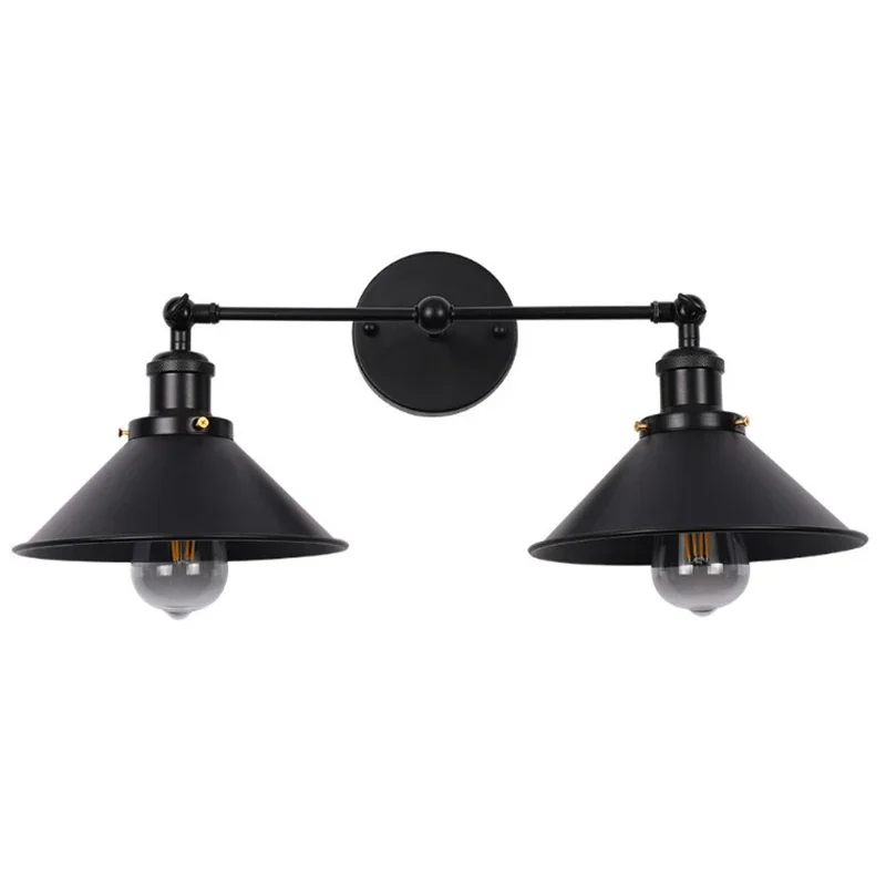 مصباح حائط بتصميم صناعي أمريكي، مصباح فني حديدي مز...