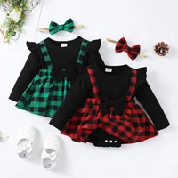 Winter  Newborn Infant Baby Girl Dress Lace Ruffle Sleeve Flower Girl Dress  Ribbed  Romper  Princess  Party Dresses 0-18 Months 1
