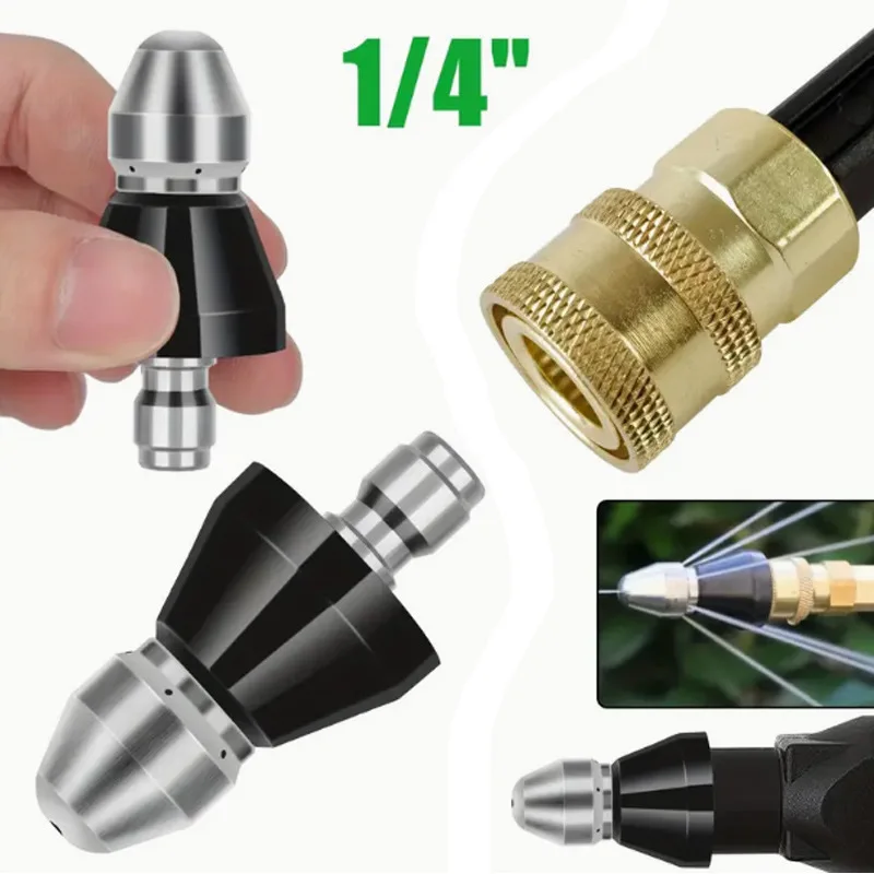 High Pressure Turbo Washer Nozzle Massage Clogged Pipes Opens Clogging of Sewage Pipes Sewer Cleaning Tool Gutter Cleaning Tool