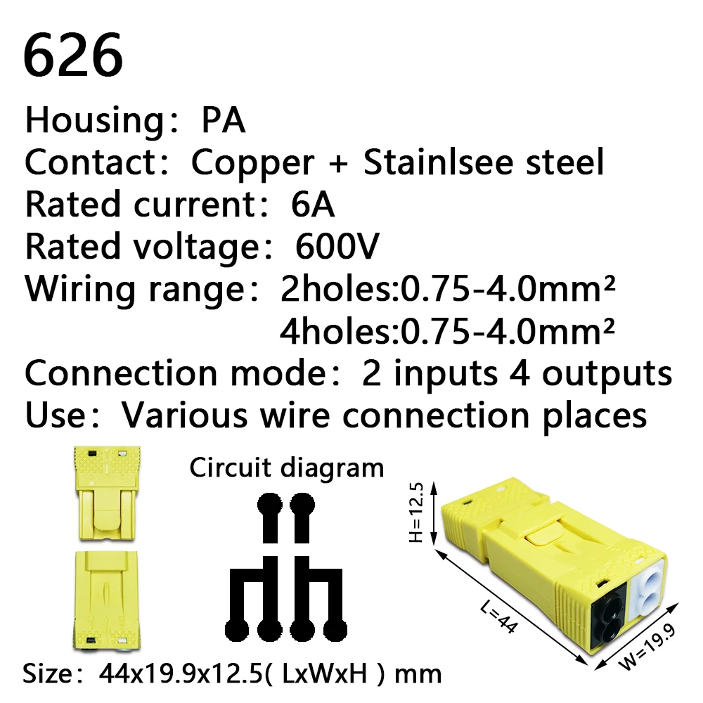 Mini Fast Wire Cable Connectors Universal Compact Conductor Spring Splicing Wiring Connector Push-in Terminal Block 601 412 battery disconnect switch Electrical Equipment & Supplies