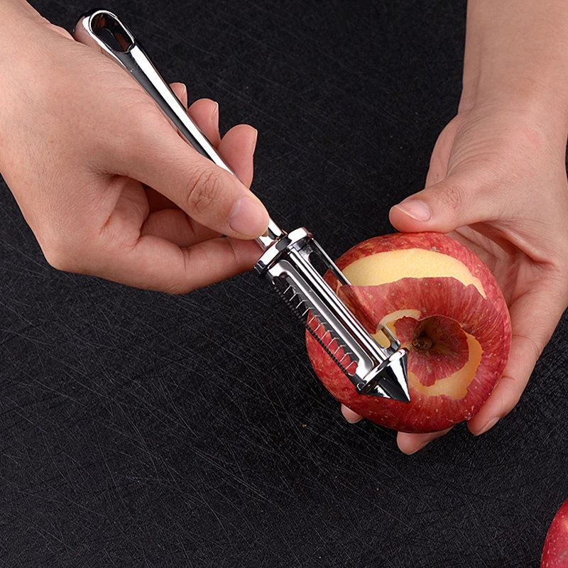 3 In 1 Fruit Vegetable Peeler Cutter Stainless Steel Sharp Peeler Potato Carrot Grater Slicer Kitchen Gadget