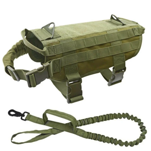 Military Tactical Dog Chest Harness Nylon Training Adjustable Army Pet Dog Cloth Water-resistant Harness Vest for Large Dogs 