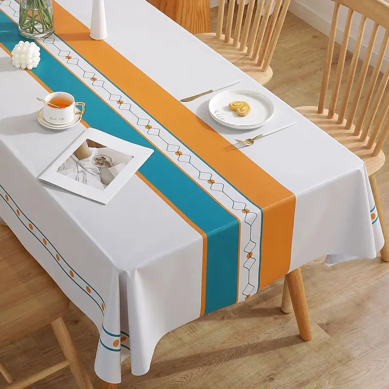 Modern Concise Style Pattern Waterproof Rectangular Polyester Tablecloth Home Decor Kitchen Living Room Wedding Party 4
