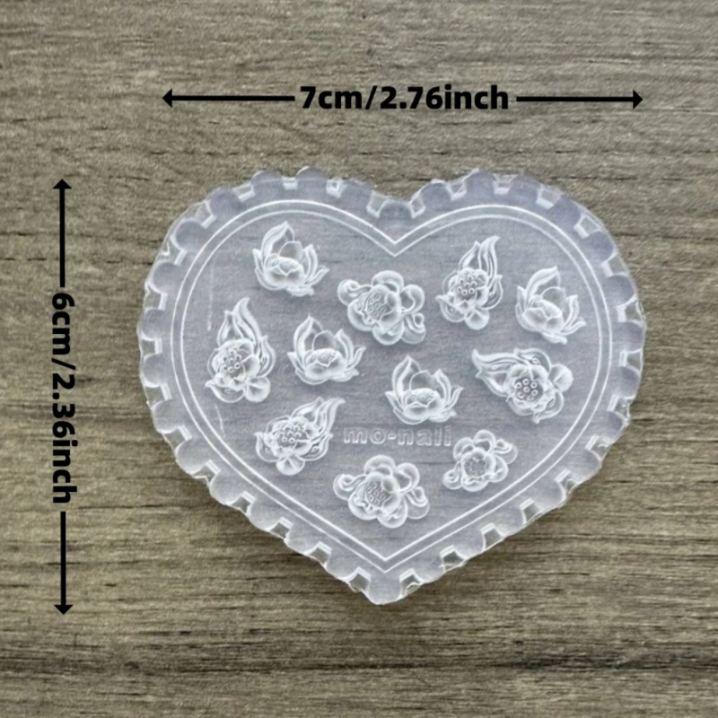 1Pc 3D Silicone Nail Pressing Mold DIY Nail Beauty Charm Reusable Fashion Versatile Bow Love Kawaii Small Fish Nail Art 6