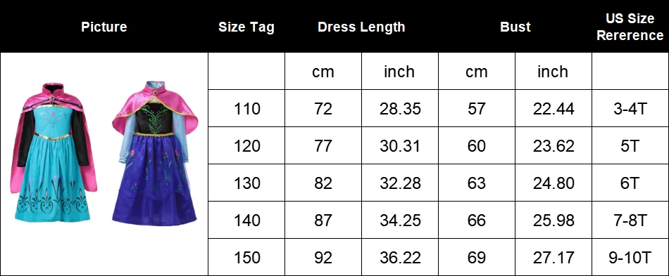 Disney Princess Dress For Girl Elsa Anna Rapunzel Costume Kid Birthday Party Clothes Carnival Cosplay Frozen1/2 Cinderella