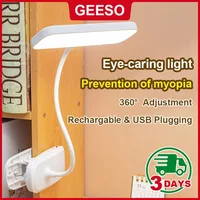 Clip Wireless Table Lamp Eye-Caring 3 Brightness Adjustable Touch Switch Rechargeable & USB Plug LED Reading Desk Lamp Table Lig 1