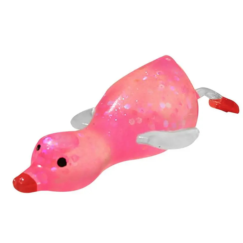 

Slow Rebound Squeeze Toys Duck Pinch Toy For Stress Relief De-compression Toy Filled With Sequins Kids Adults Fidget Toy