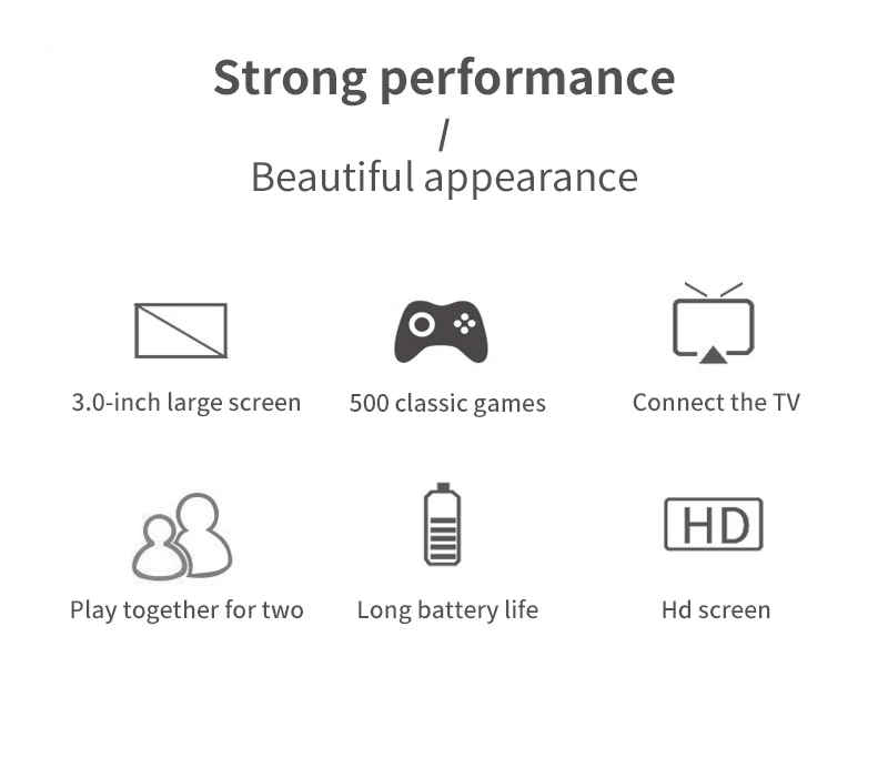 Retro Portable Mini Handheld Game Console 8-Bit 3.0 Inch Color LCD Game Player Built-in 500 Games Consol Game Handheld Game