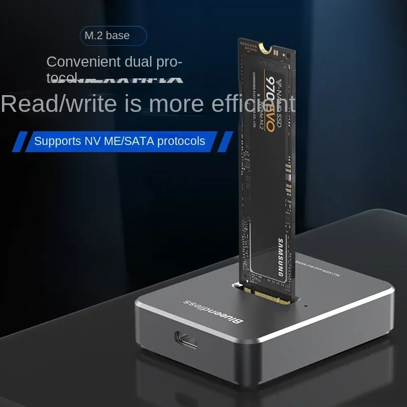 Dual Protocol Solid State Mobile Hard Disk Enclosure Docking Station M.2 Caddy Box Adaptador Base Sata Nvme Ssd Usb c - Imagem 6