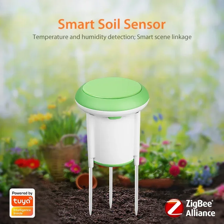 Tuya Smart Zigbee Soil Temperature And Humidity Monitor Sensor Waterproof Thermo