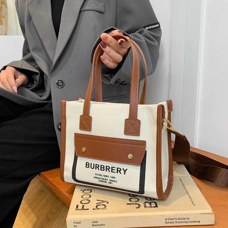 Trendy Letter Logo Crossbody Bag Women's Stylish Vintage Tote High-End Textured Leather Satchel Minimalist Party Purse Designer 2