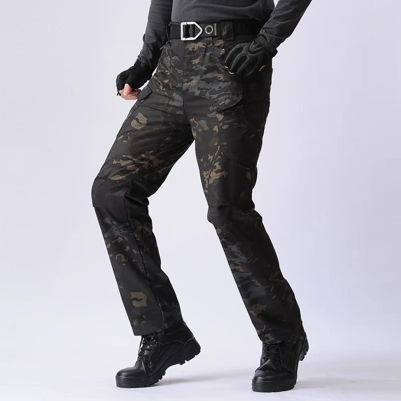 Men's Tactical Cargo Pants Outdoor Style Soft Shell Camouflage Pants Military Army Outdoor Multi Pocket Wear-resistant Trousers 5