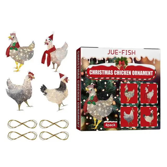 Izzó Csirke Karácsonyi Akrylikus Díszek Sálfémmel Világítanak Dekorációkkal A Kerti Terasz Pázsithoz - Image 4