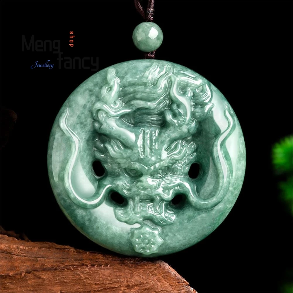 

Natural A-goods Jadeite Domineering Zodiac Dragon Bean Seed Jade Pendant Exquisite Retro Handicraft Mascots Fashion Fine Jewelry