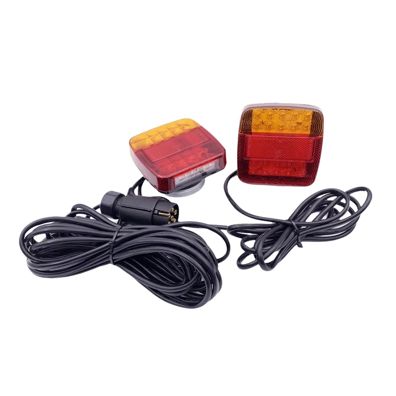 트레일러 트럭 브레이크 회전 신호 미등 와이어 세트에 대 한 유니버설 20 LED 12V 7 핀 플러그 자석 측면 조명
