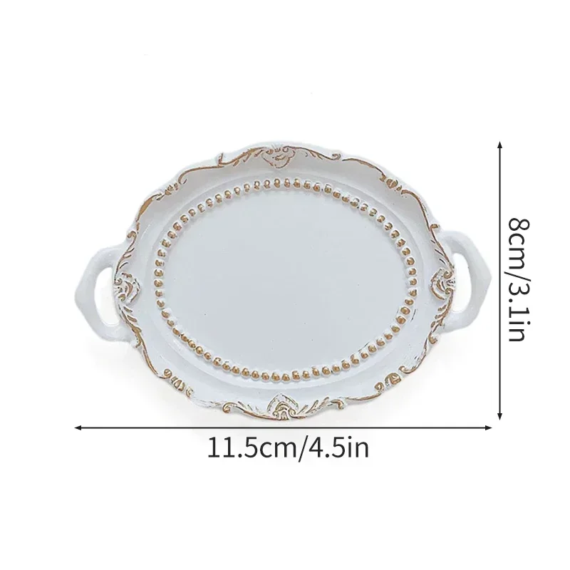 1pc Decorative Jewelry Dish Necklace Earrings Storage Tray Photo Props Room Aesthetic Candle-holder Trays Decorative