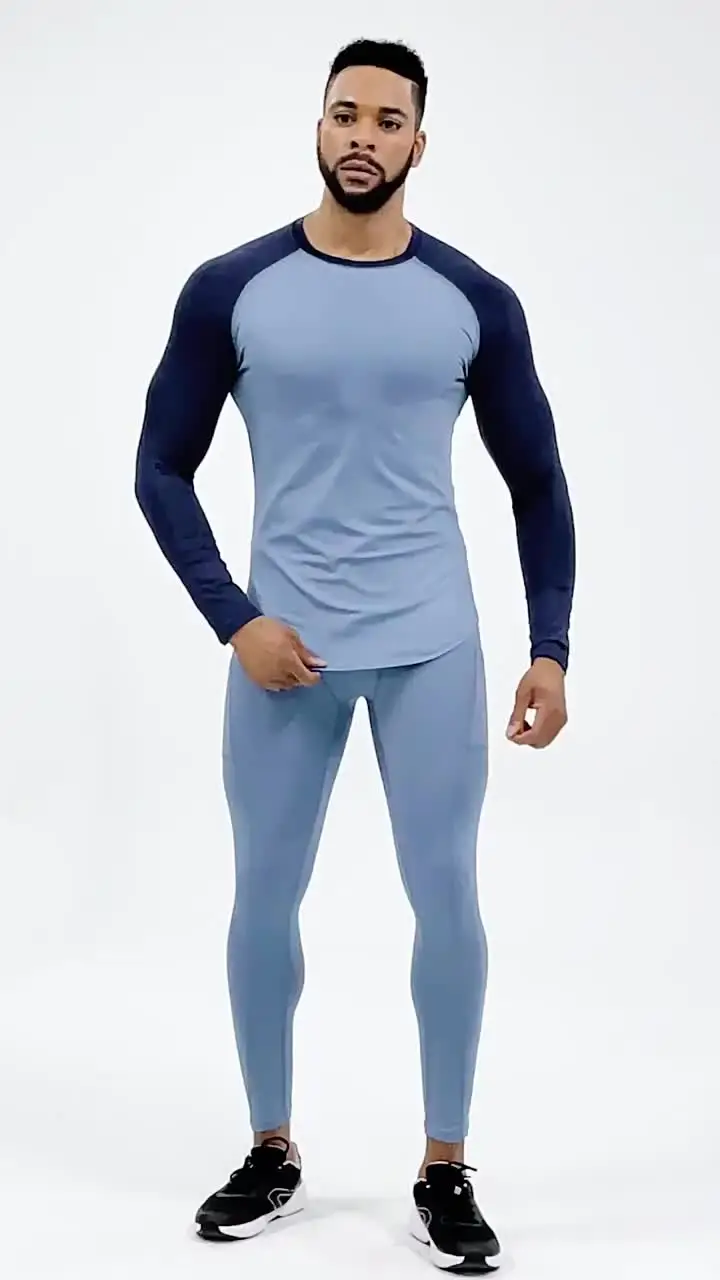 Legging Tenue De Sport Musculation Homme Ensemble Compression