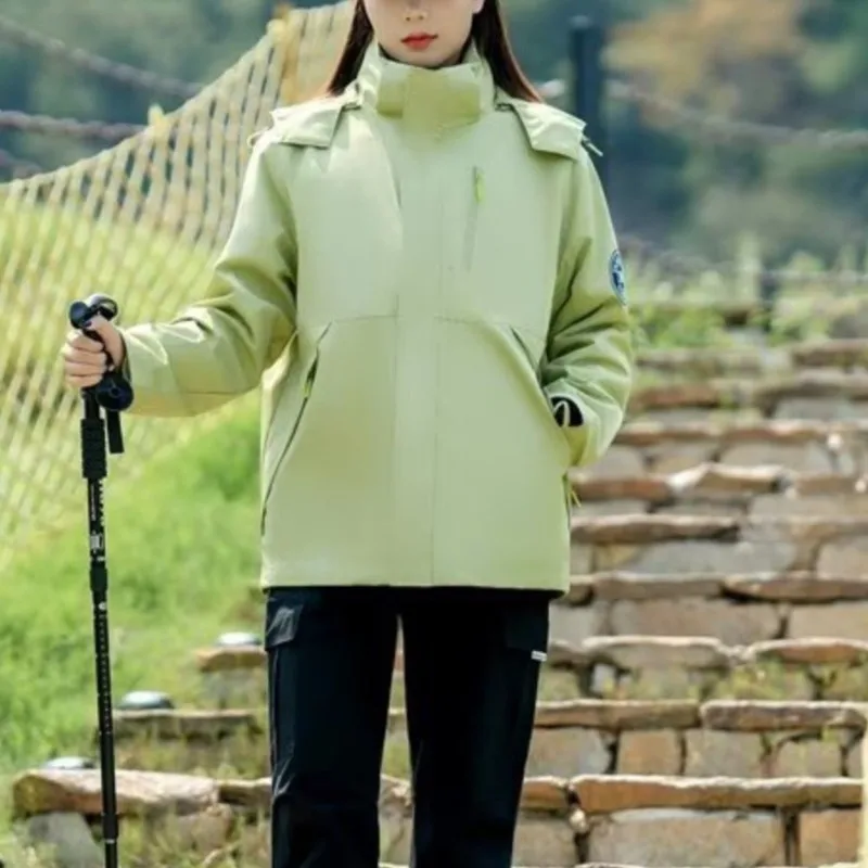 XXXXXL Fashion Plus Size Women's Outdoor Jacket Autumn New Style Solid Color Sports Waterproof Hooded Coat