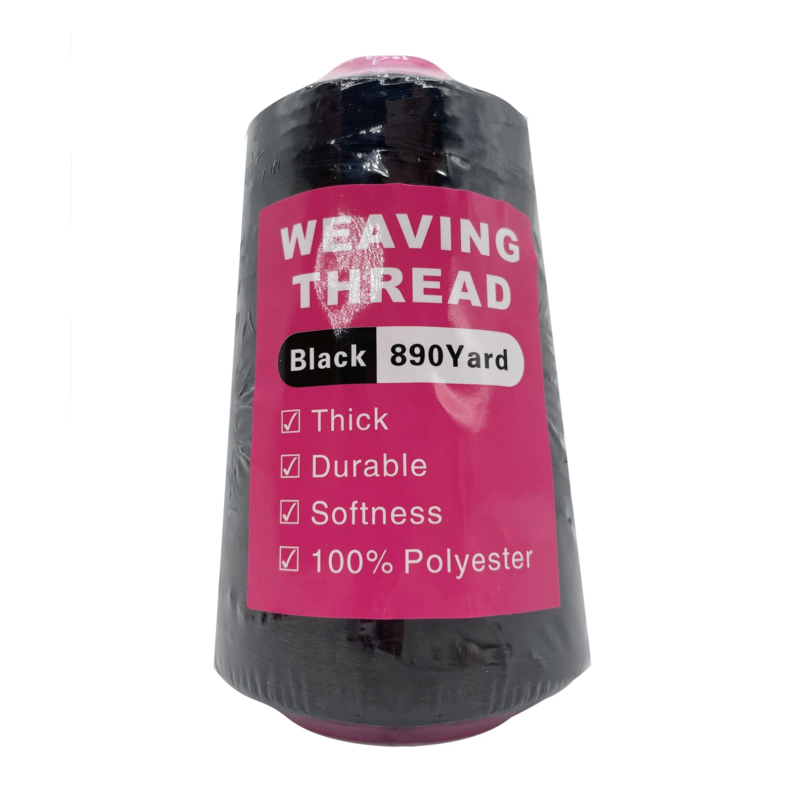 Thick Black Weaving Thread 100% Polyester for Making Wig Sewing Hair Weft Hair Extension Sewing Thread for Women - 3