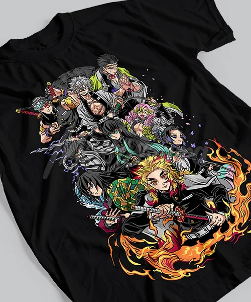 T-shirt Officiel Demon Slayer Homme Taille L Noir - Coton - Occasion Très Bon état (EUC)