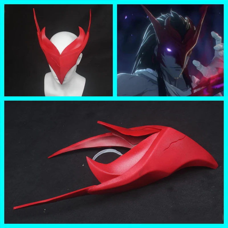 

Game LOL Spirit Blossom Yone Cosplay Props Mask Men Women Halloween Christmas Party Carnival Roleplay Accessories Face Mask Red