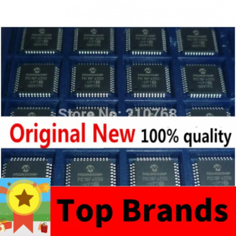 

10 шт./лот PIC18F4550-I/PT PIC18F4550 18F4550 TQFP44 IC чипсет оригинал