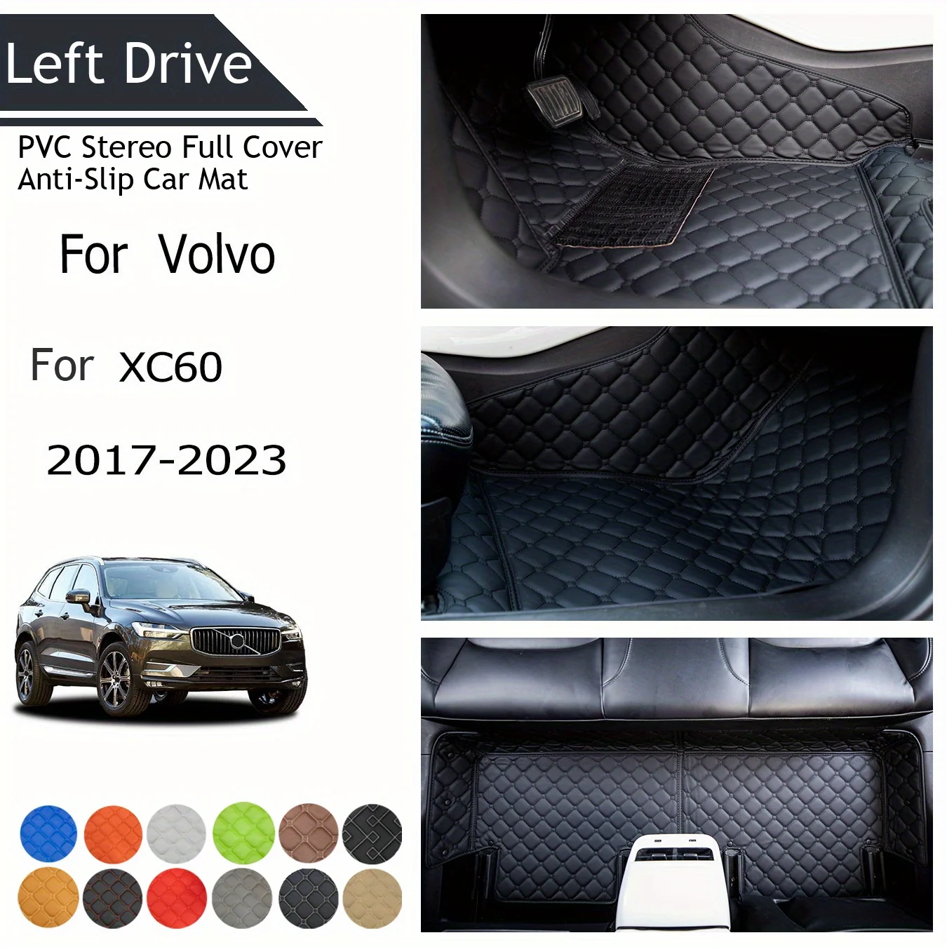 

TEGART 【LHD】For Volvo For XC60 2017-2023 Three Layer PVC Stereo Full Cover Anti-Slip Car Mat Car Floor Mats Car Accessories