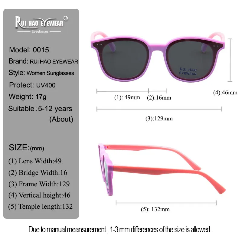 KIDS Polarized Sunglasses Children's Sun Glasses Retro Design Suitable for Boy Girl Glasses 4 Color