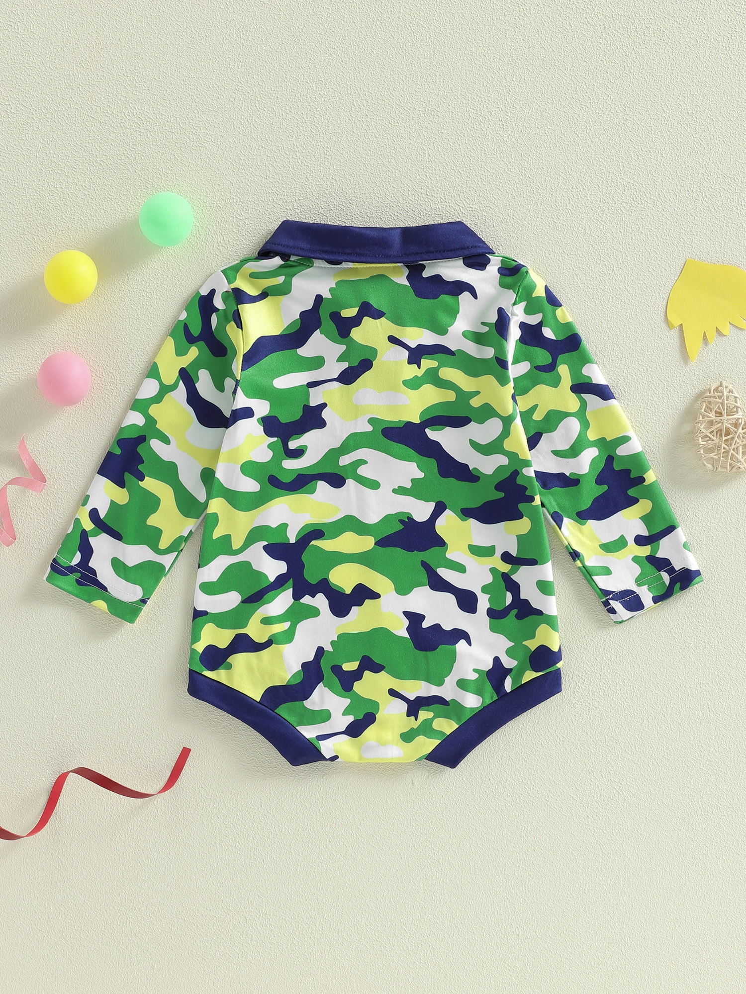 Cute Baby Boys Rompers with Stylish Long Sleeve Design Turn Down Collar and Camouflage Pattern for Maximum Comfort and Style