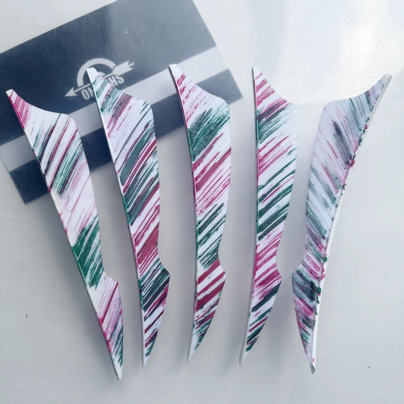 12 Pièces 4 Pouces Plume de Chasse Fletching Aile Gauche Fletchs Blanc
