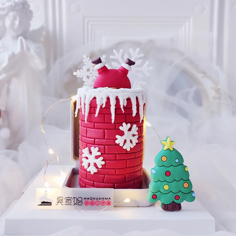 Figuras Navideñas Para Decorar Tartas ¡Set De 13 Miniaturas De Papá Noel!