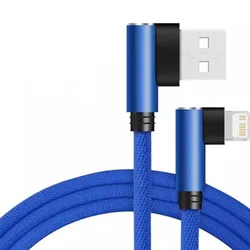 Elbow Design USB Charger Cable for Apple Devices - Multiple Lengths Available (Blue)
