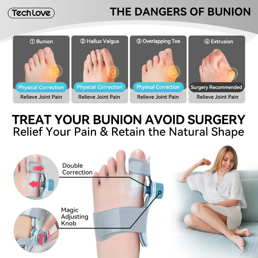 Toe Separators Toe Corrector Finger Splint Bunion Corrector For Women And Men Orthopedic Bunion Toe Straightener Adjustable Splint With Toe Separator
