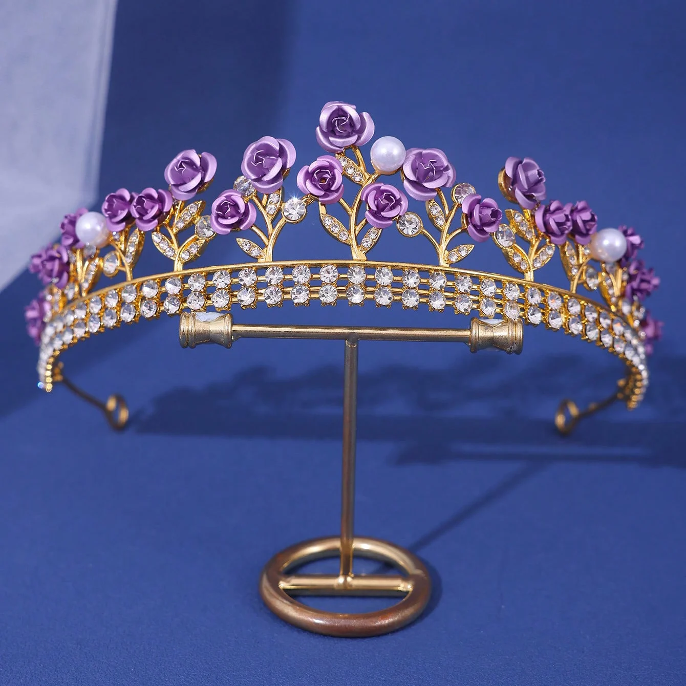 Royal Crystal Crown Bridal Tiara Detail