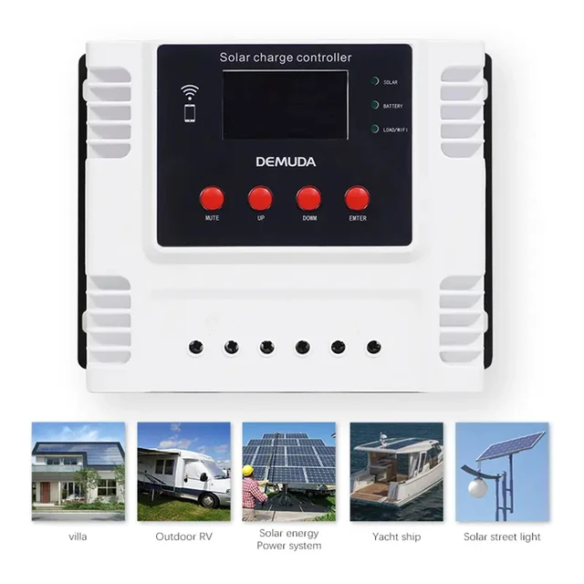 Smart Solar Charge Controller 100VDC WiFi App Control for 12V/24V/48V 10A 20A 30A 40A 50A 60A Lithium and Lead-Acid Batteries - Image 4