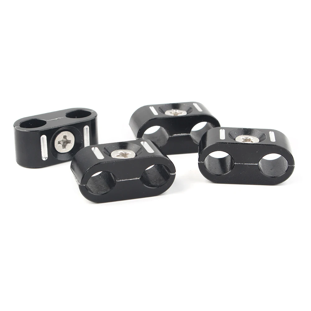 

4x Universal Motorcycle Brake Throttle Cable Wire line Clips Holder Clamp For Harley 1984-UP CNC Aluminum