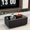 Coffee Table with Built in Fridge, Temperature Control Drawer, Ice Water Interface & Outlet Protection, Smart LED Tea Table 1