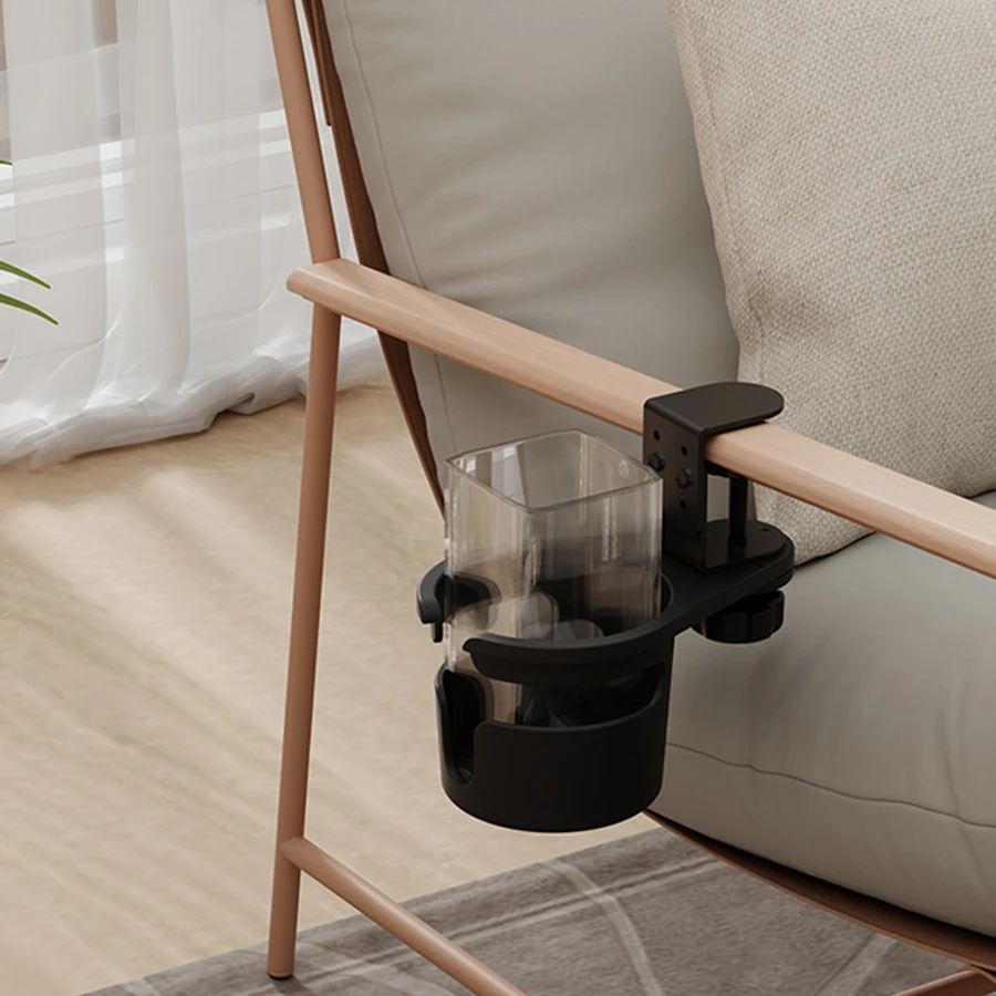 Cup Storage Holder Universal Desk Cup Holder Adjustable Arm Clamp Stand 360 Degree Rotating Table Edge Clamp Anti-Fall