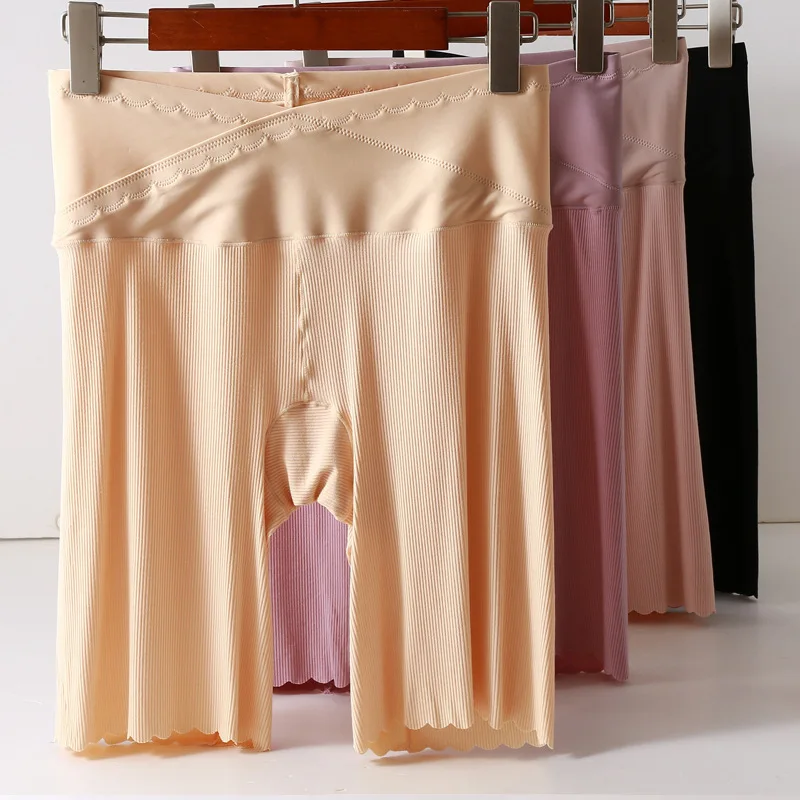 Summer safety short pants Mid-Waist crossed Design pregnant women's shorts under skirt Large size Prevent Exposure panties