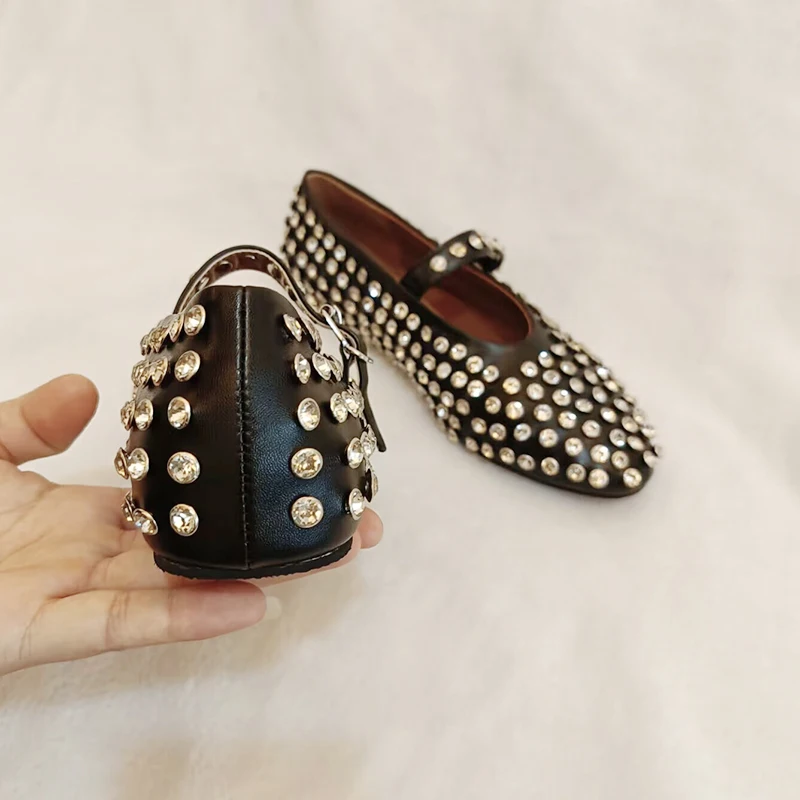 Rivet Crystal Women Loafers - Casual Ballet Flats: Vestes Novas 