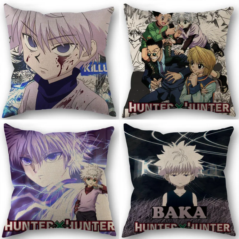 

Custom Hunter X Hunter Anime Pillowcase Wedding Decorative Cotton Linen Pillow Case For Home Pillow Cover 45X45cm One Side 11.11