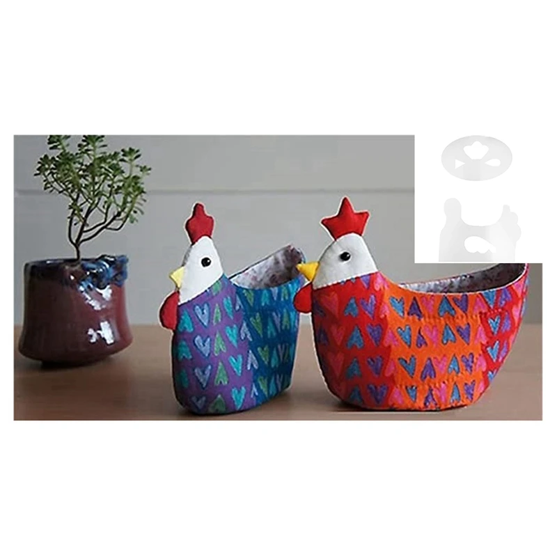 Cute Egg Basket Mold Set Egg Basket Molds For Sewing, Chicken Mold Ruler, DIY Quilting Craft Handmade Gifts