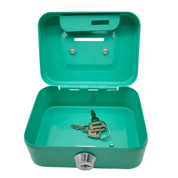 Portable Money Safe Box Lockable Cash Box With Key Metal Small Security Lock Box Sturdy Coin Boxes For Kids 1