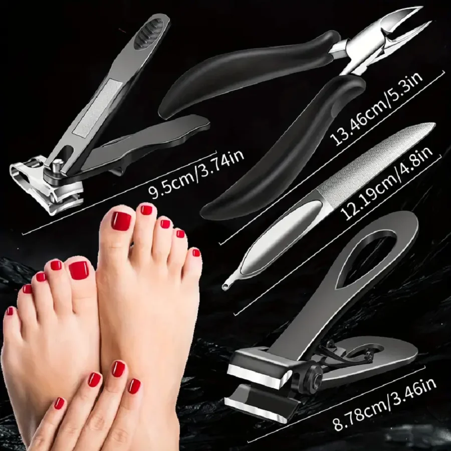Large Thick-Toenail Clipper Set-Heavy Duty Ingrown Toenail Clippers-Angled Design, Nail Clippers for Men, Seniors & Women