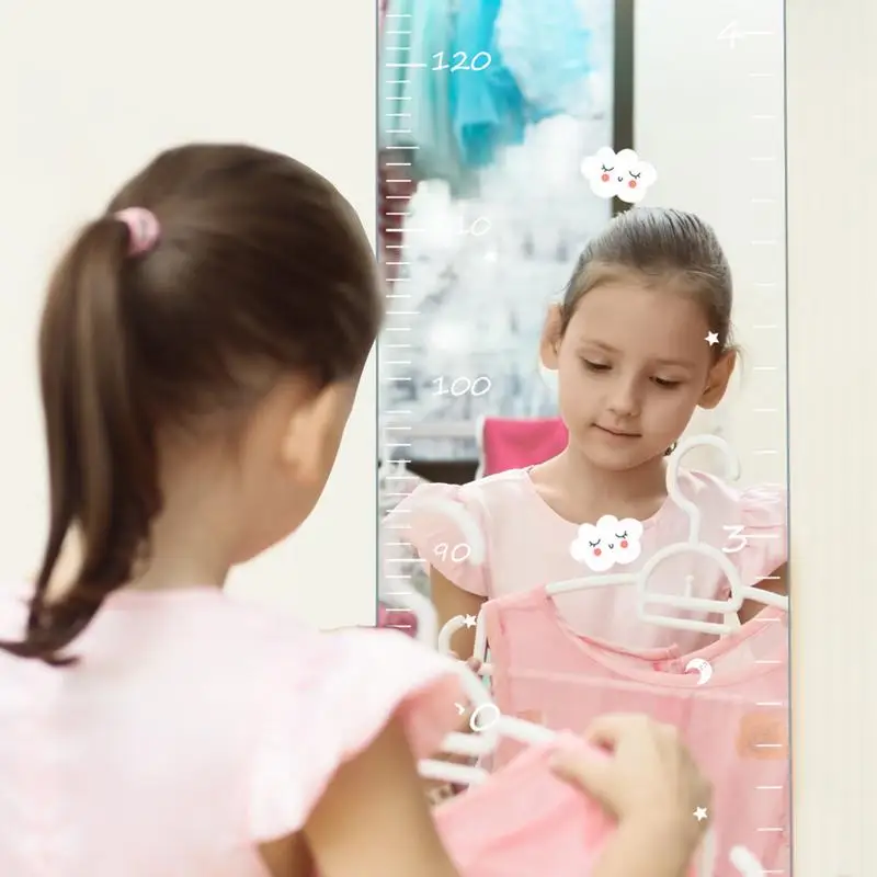 Acrylic Child Growth Chart Mirror for Wall Mirror Foldable Height Measuring Ruler Wall Decoration Full Body