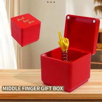 Interesting Prank Gift Middle Finger In Box Crafts Box Funny Creative Gift Office Desk Decoration Home Decoration Small Figurine 2