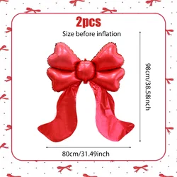 Elegant Red Bow Balloons for Celebrations and Special Occasions (2 - Pack) (2pcs red bow)