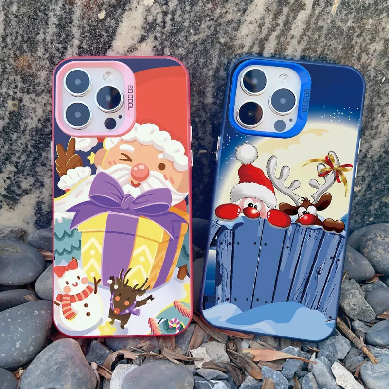 Frohe Weihnachten Tag Handyhülle für iPhone 13 12 Pro Max Mini 16 15 14 Plus Pro Max 11 stoßfeste Laser-Rückseite Handyhülle Funda – Detail 13