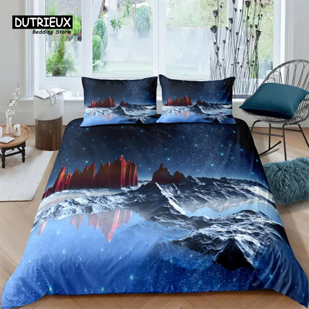 

Luxury 3D City and Mountain Print Home Living Comfortable Duvet Cover Pillowcase Kid Bedding Set Queen and King EU/US/AU/UK Size